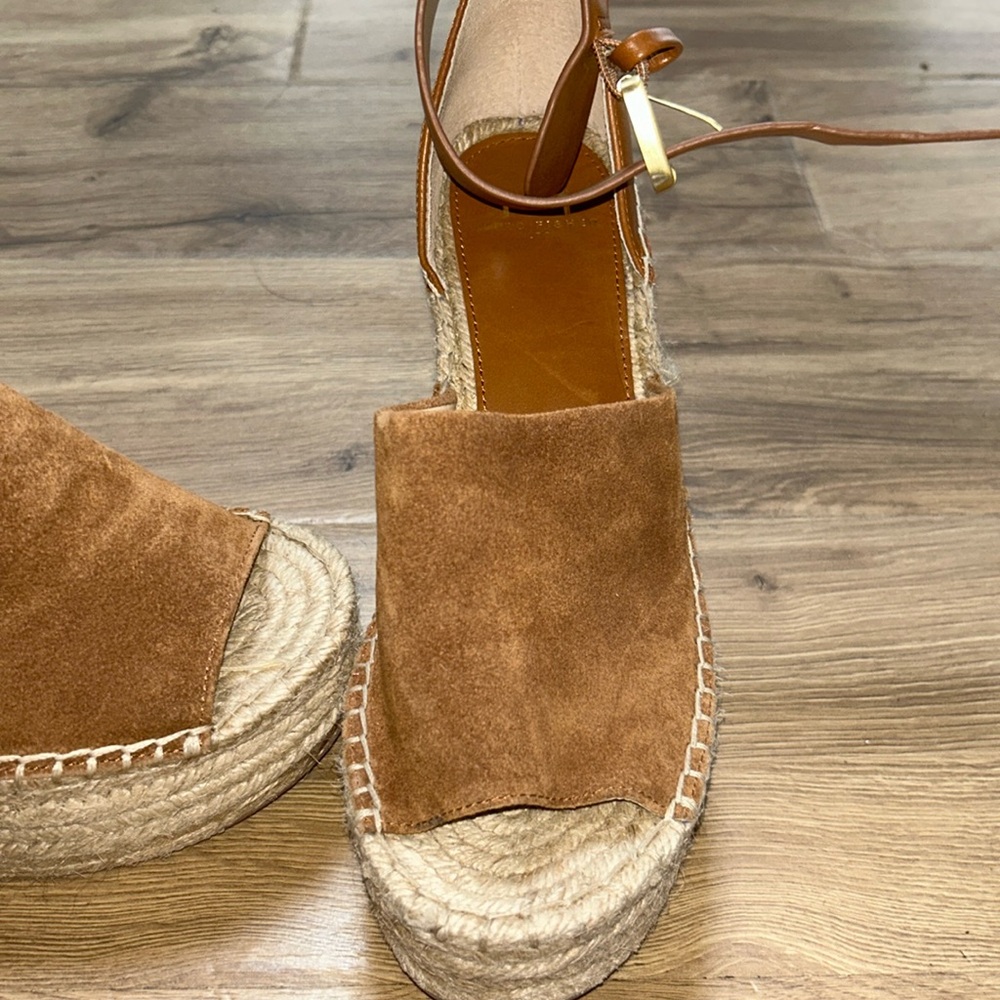 Marc Fisher Brown Suede Wedge Sandals - Picture 3 of 3